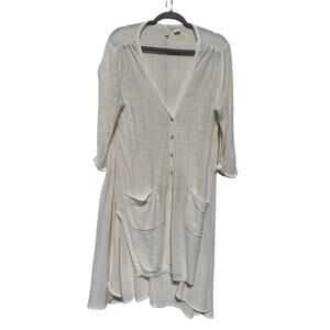 Moth Anthropolgie Cardigan Sweater Womens Medium Cream  Button Front Pockets